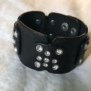 Rhinestone black wrap bracelet